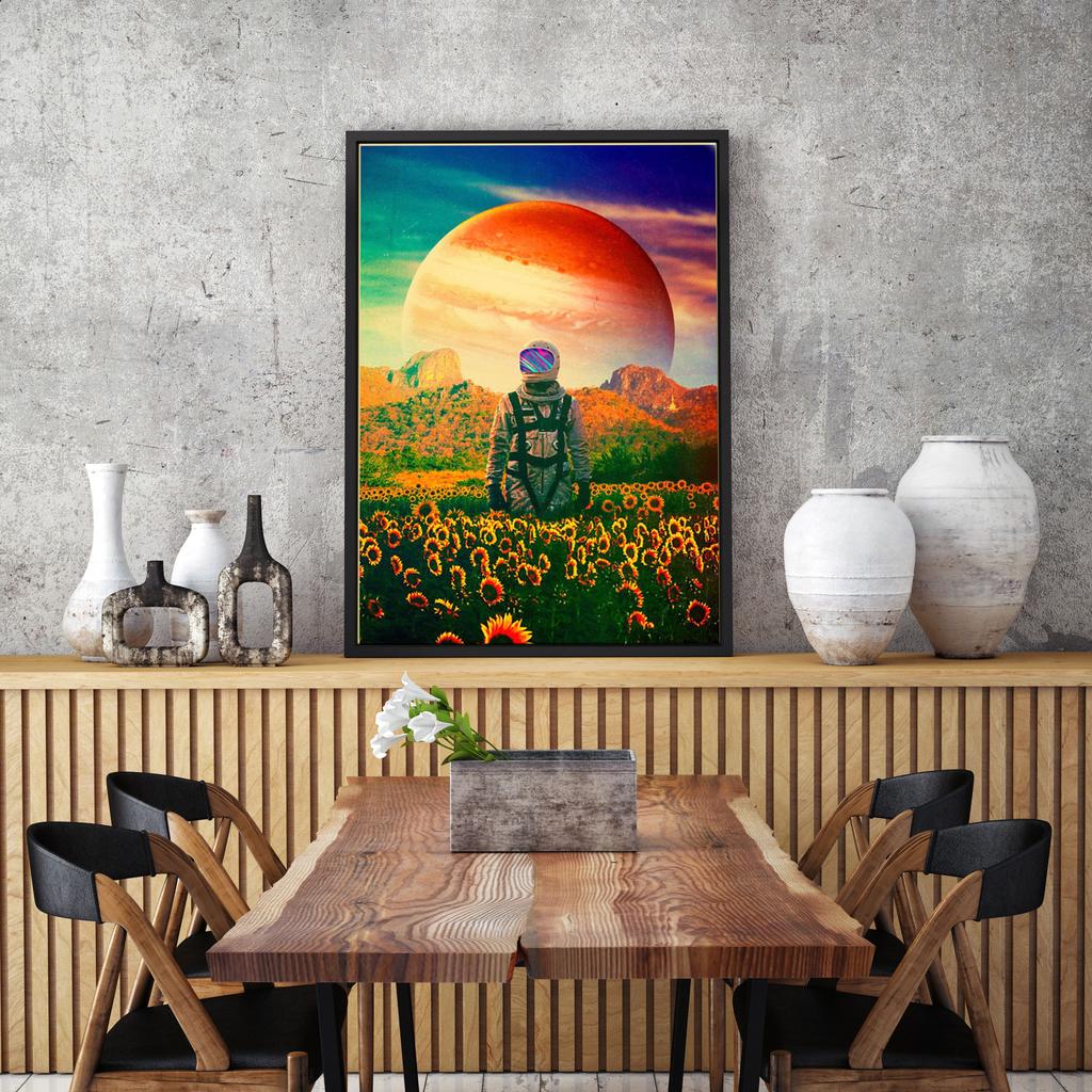 Vintage Astronaut Space Dreaming Poster Fantasy Flower NIght Wall Art Home Decoration Kawaii Room Decor Quality Canvas Posters