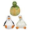 3Pcs Turtle Penguin Small Animal Figurines Resin Garden Sculptures  For Bonsai