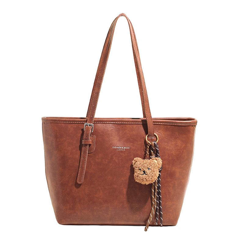 Women's Korean Fashion Large-Capacity Retro Tote Bag - Versatile and Stylish Underarm Accessory