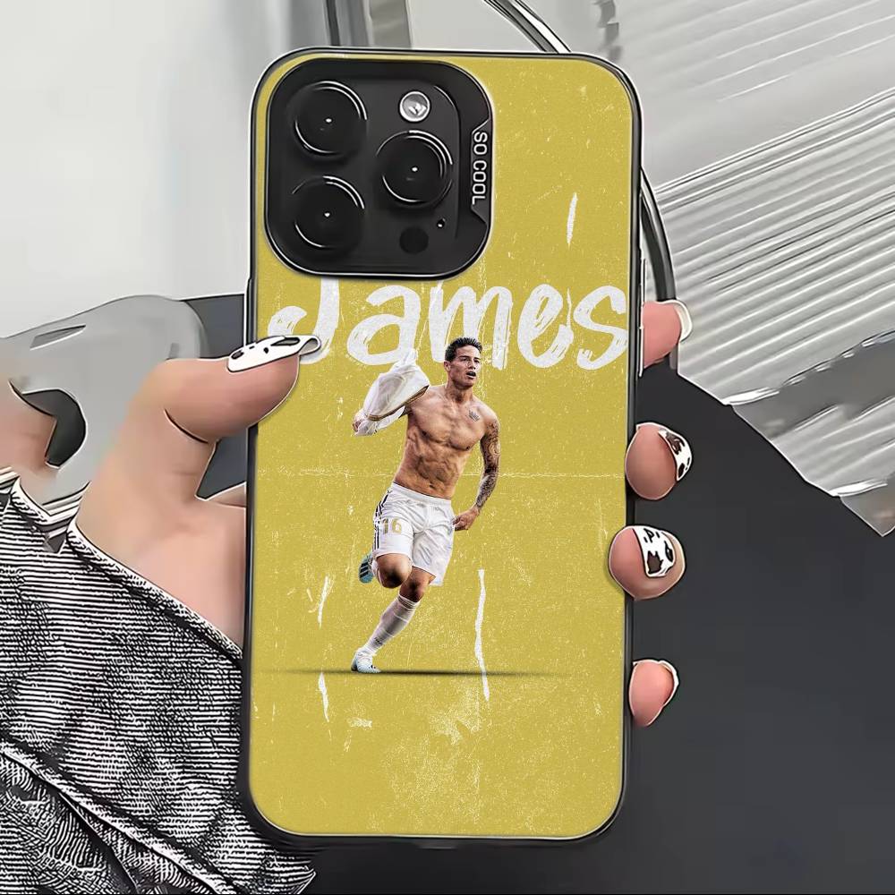 Football J-James Rodriguez Phone Case For iPhone 17,16,15,14,13,12,11 Plus,Pro Max,XS,Colorful Silver Black Cover