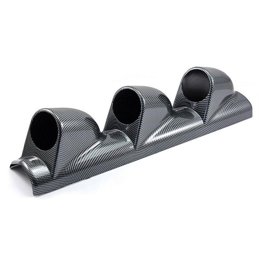 Carbon Fiber Look Car Dash 3 Hole Triple Gauge Meter Mount Holder Pod 52mm