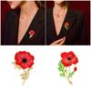 Эмалевая брошь в виде цветка красного мака, унисекс, булавка в виде растения, элегантная, для банкетной вечеринки, аксессуар, подарок для модных женщин