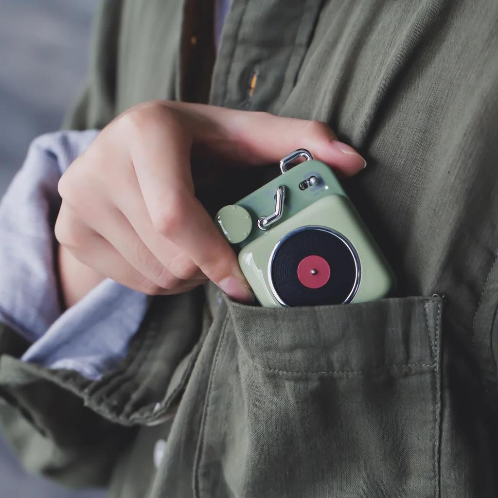 MUZEN Button Speaker Bluetooth Mini Size/Wireless/Retro Style/Cute/Gift (Avocado Green)
