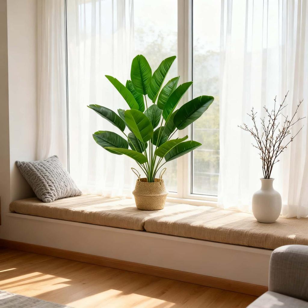 2 шт. Большие реалистичные искусственные растения Стрелиция (Райская птица), Устойчивые к УФ-лучам, Не выцветающие, Искусственные листья банана, Пальма для декора на все сезоны