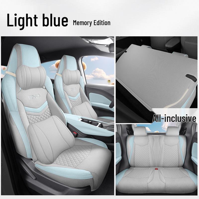 New BYD Seagull Five-Seat Cartoon Linen Car Seat Cushion