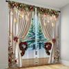 Набор из 2 штук штор с принтом рождественской елки и шара - Дизайн с кулиской, Полиэстер, Идеально подходит для гостиной, кухни, спальни и Д