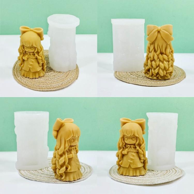3D Силиконовая форма для свечей Девочка DIY Ароматерапия Гипс Кристалл Эпоксидная смола Формы