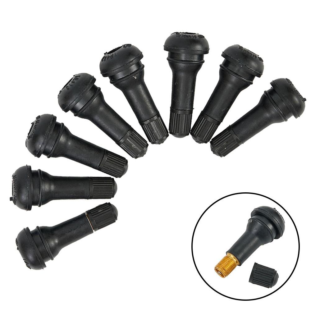 10Pcs Valve Stems TR413 Snap In Type SET Tubeless Tyre Replacement Black