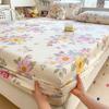 100%Cotton Fitted Bed Sheet Flower Printed Bed Sheet Set Single/Queen/King Pure Cotton Mattress Cover Protector Fitted Sheet