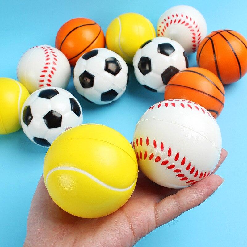 5Pcs Mini Soft Football Basketball Baseball Tennis Rugby Toy Foam Rubber Squeeze Ball Anti Stress Toy Balls Soccer Hand Exercise