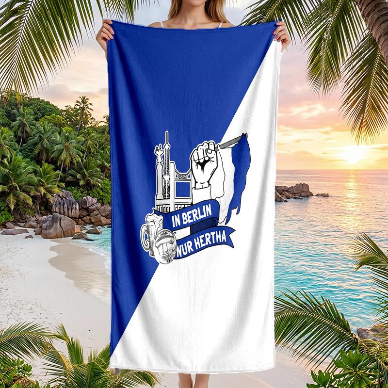 Hertha BSC FC принт Быстросохнущее пляжное полотенце из микрофибры Впитывающее Портативное туристическое полотенце для плавания