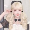 RyuuCos Lolita Long Curly Gold Beige Curly Gold Heat School Cultural Festival Wig, Hair, Bangs, Twintails, Wig, Hair, Color, Cosplay, Resistant,