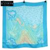 [Excellent Condition] A CONTRE-COURANT Carp Climbing a Waterfall, Silk Scarf Emerald greenUsed