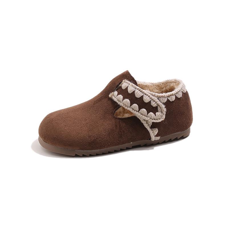Корейский стиль Ретро Birkenstock Мягкая подошва Кожаная обувь для девочек - Зимняя версия 2025