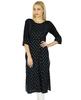 Women Black Straight Custom Kurti Indian Ethnic 3 4 Sleeve Rayon Kurta