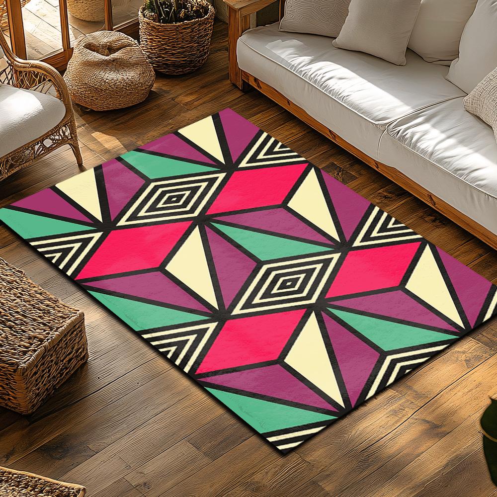 Geometric Pattern Doormat Indoor Outdoor Rug Washable Floor Mat Entrance Carpet Home Decor Modern Abstract Area Rug Stylish Acce