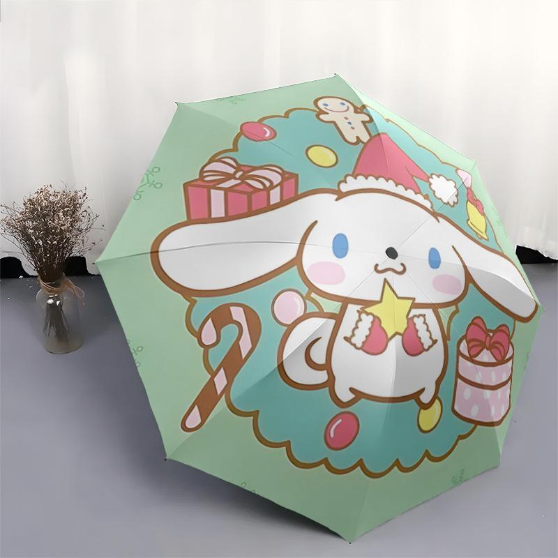 1 шт. Рождественский автоматический складной зонт Cinnamoroll, 8-реберный железный каркас, уличный зонт, праздничный подарок для фанатов, путешественников, на каждый день