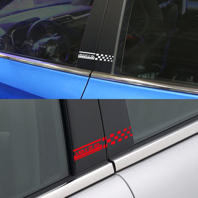 For Seat Arona Leon Ibiza Toledo Alhambra Ateca Cordoba Altea Arosa Exeo Auto B Pillar Sticker Car Exterior Decorative Decals