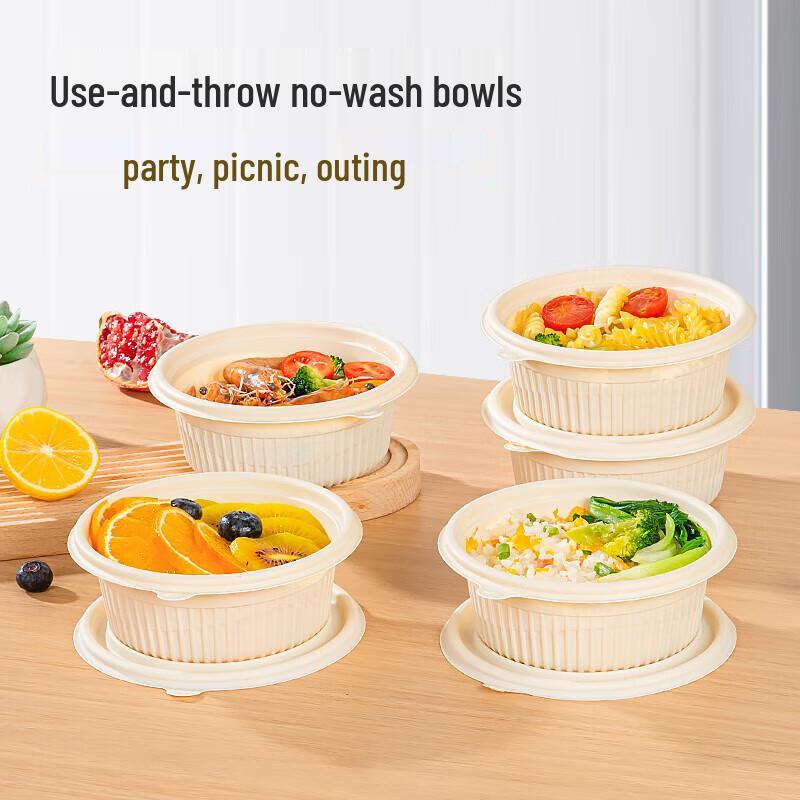 temeiju Экологичные одноразовые контейнеры для приготовления еды из кукурузного крахмала с крышками