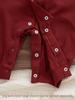 Unisex Red Baby Romper: 100 Days Full Moon Festive Outfit, Pure Cotton, Spring/Autumn, New Year Horse Theme.