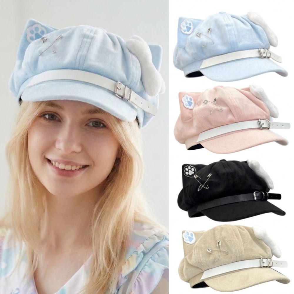 Cat Ears Newsboy Cap Anime Baseball Cap Popular Women's Beret Everyday Outfits