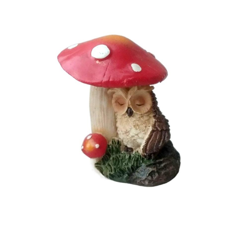 Креативная статуя животного, водонепроницаемая миниатюрная статуэтка, скульптура, сова, гриб, украшение для улицы