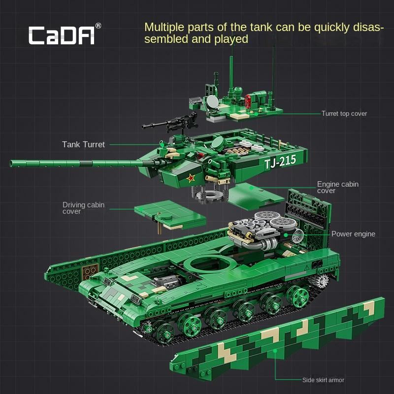 Cada C82001 Тип 99A Основной боевой танк Развивающие игрушки Строительные блоки Игрушки Модель Строительные наборы Игрушки и хобби для детей