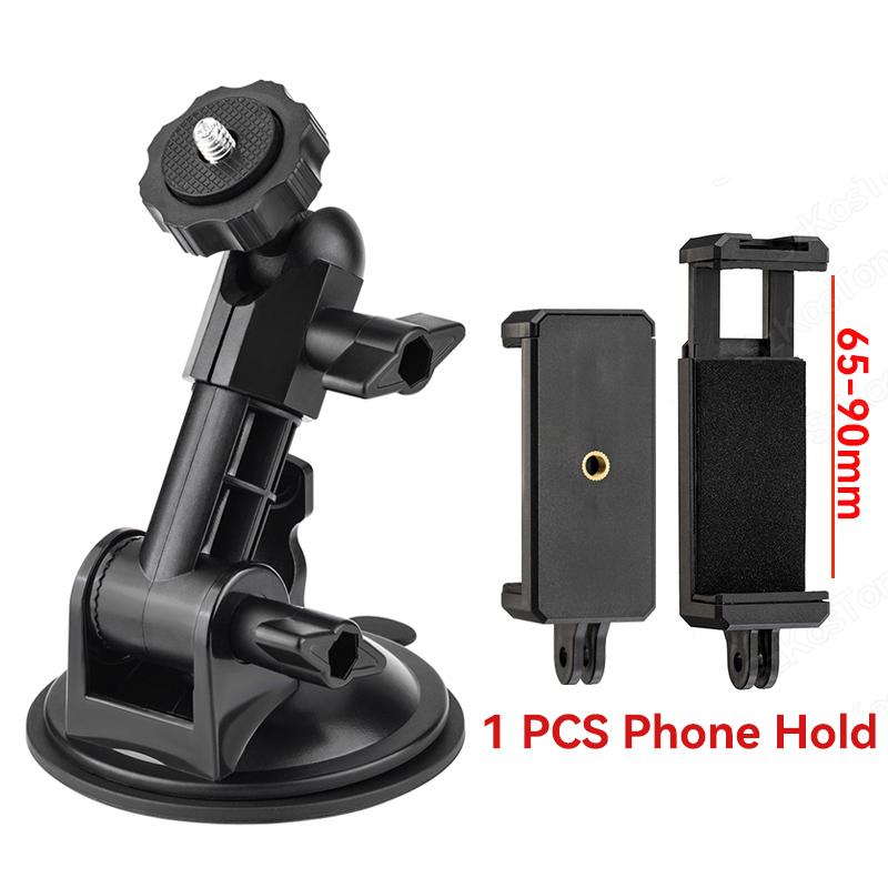 Camera Suction Cup Mount 360 Rotation Camera Car Holder 1/4 Screw for Go Pro DJI OSMO Action 4 5 Pro Insta 360 X5 X4 Phone Hold