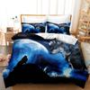 Бытовое постельное белье с 3D рисунком волка, односпальная кровать, двуспальная кровать, полноразмерная наволочка с принтом волка и пододеяльник, 2/3 комплекта постельного белья для спальни для взрослых и детей