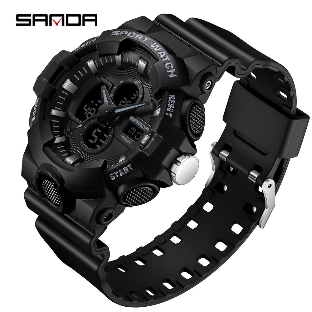 Новые мужские молодежные студенческие часы SANDA, модные трендовые светящиеся персонализированные электронные часы для занятий спортом на открытом воздухе