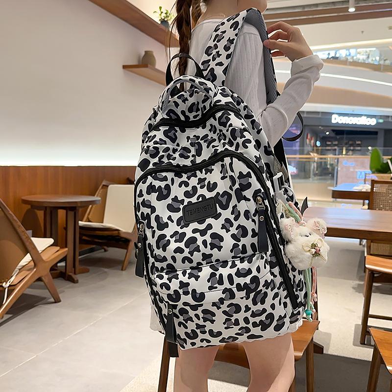 Рюкзак с леопардовым принтом для ученика средней школы, легкий школьный рюкзак, рюкзак большой вместимости для девочки