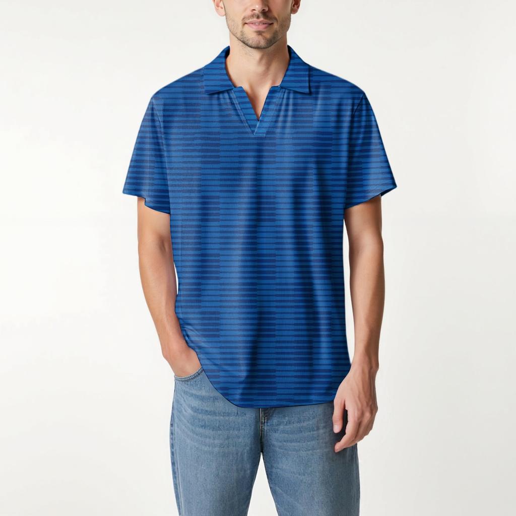 Мужская модная футболка для гольфа с коротким рукавом и V-образным вырезом