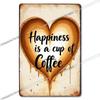 Retro Coffee Metal Tin Sign Vintage Wall Art Decor Grinder Decorative Kitchen Dining Room Home Decor Gift Idea