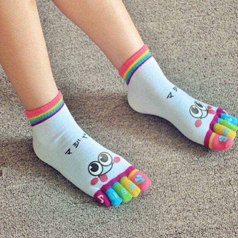 Five Finger Toe Socks New Cotton Women Sports Low Cut Socks EMA