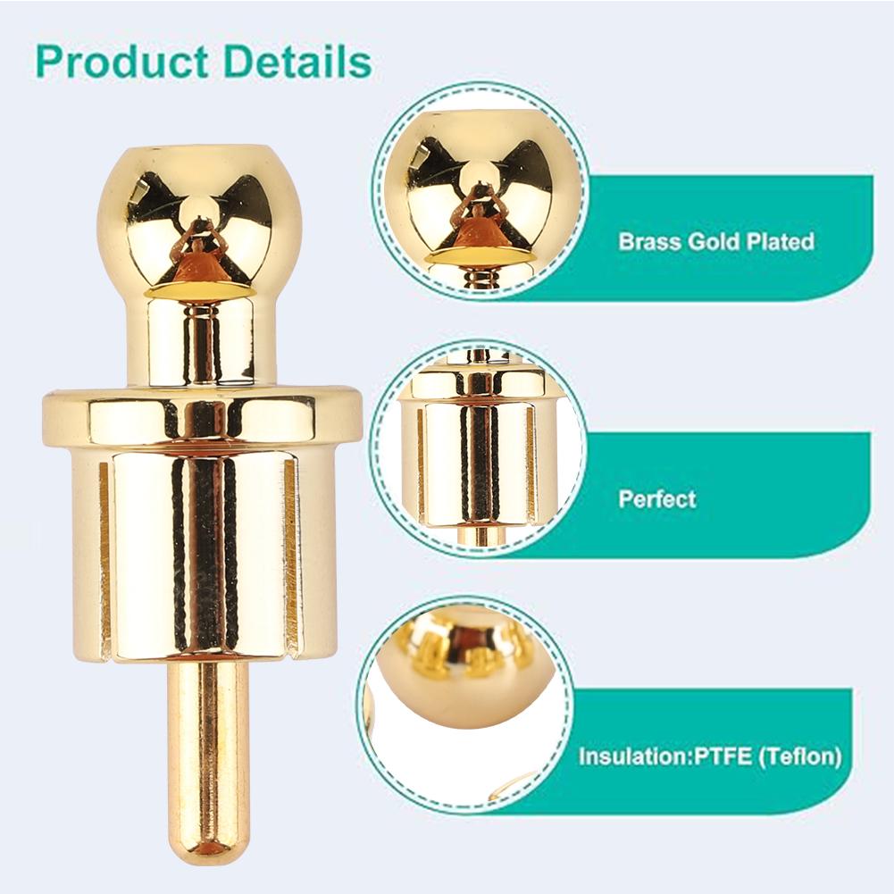 1/8 Pcs Gold/Rhodium Plated Dust Protector RCA Shielding Caps RCA Shorting Plugs RCA Male Plugs RCA Dust Caps for Audio Speaker