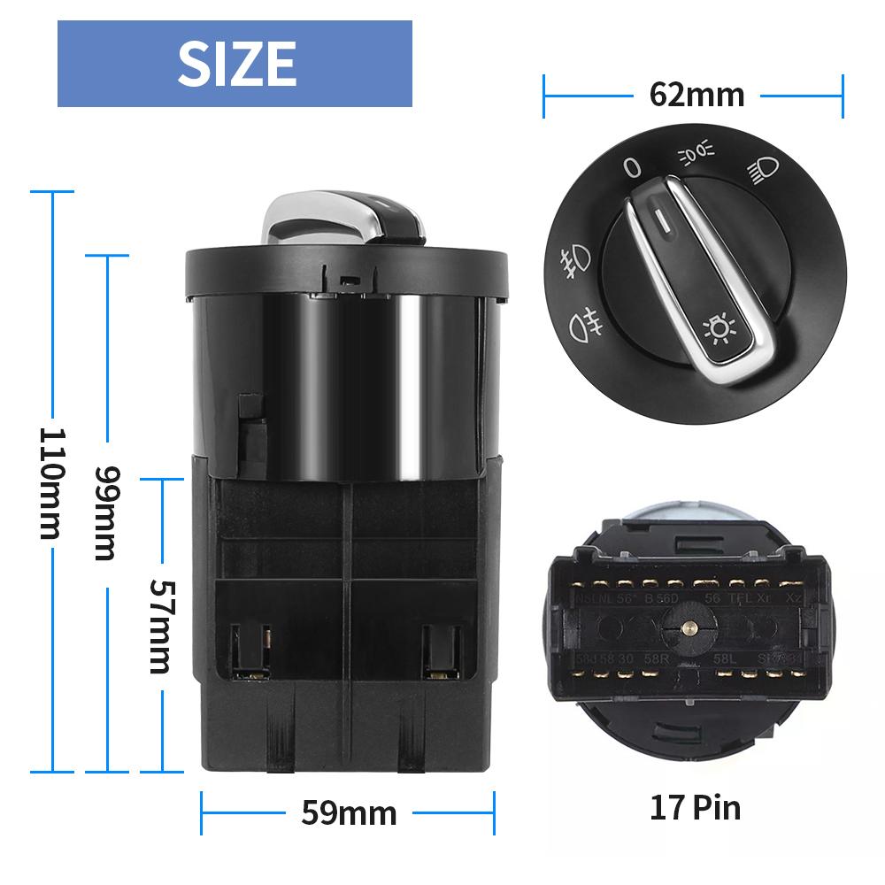 Car Headlight Switch Fog Light Control Auto Accessories For VW Passat B5 Golf Jetta MK4 Polo 9N 9N3 New Beetle Transpoter