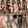 Боди студенческой униформы Feimo Fishnet с открытой промежностью и рвущимися чулками