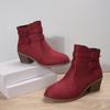 Fashion 2024 Winter Retro Women's Shoes New Square Heel Ankle Boots Fashion Zipper Platform Female Boots