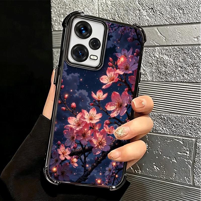 Чехол для телефона с покрытием «Мечтательная ночная сакура» для Xiaomi Redmi Note 14 15 Pro Plus 13 12 11 11S 11T 10 9S 9 5G Защита от падения A
