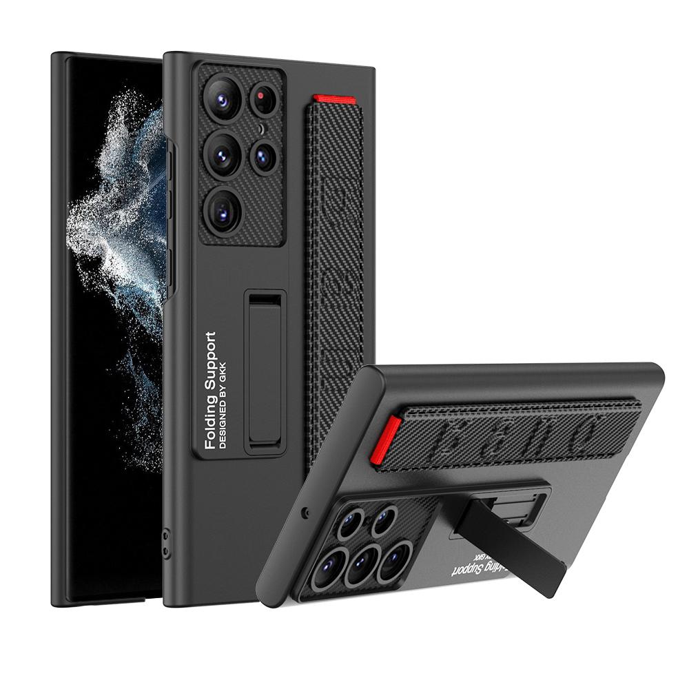 For Samsung Galaxy S24 S23 S22 Ultra Plus Case Ultra-thin Matte Bracket Wristband Holder All-inclusive Shockproof Case Accessory