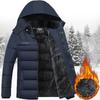 FiveFive Winter Men's Plus Velvet Thick Down Padded Coat Hooded Jacket Large Size