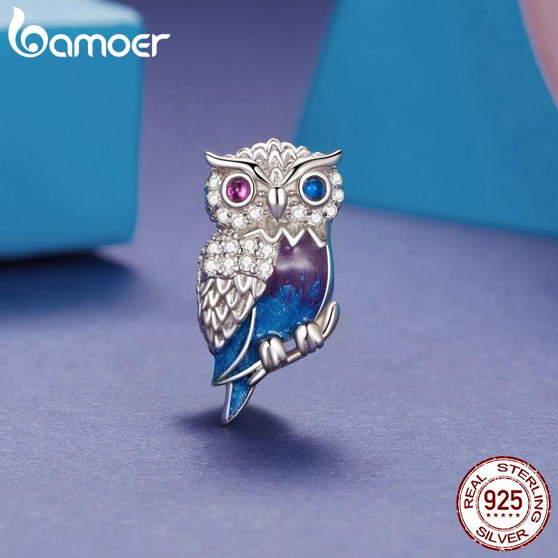 BAMOER стерлингового серебра 925 пробы волшебные подвески-бабочки Солнце и Луна бусины подходят для женщин оригинальные браслеты DIY ювелирные изделия