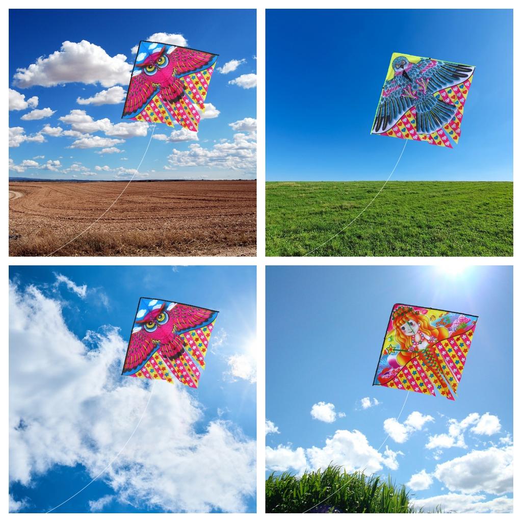 Childrens 1 Kite Meter Multitail Cartoon Print Breeze Easy To Fly Flying Toy