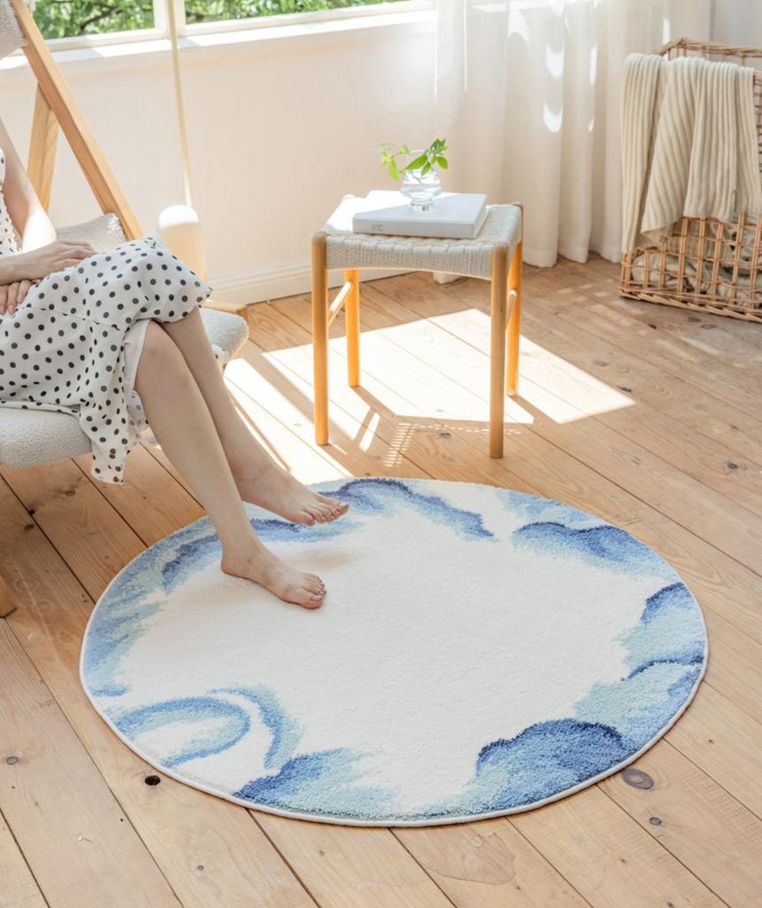 Современный стиль украшения гостиной круглый ковер утолщенный плюшевый прикроватный коврик ковры с мультяшным рисунком для спальни дома пушистый мягкий ковер