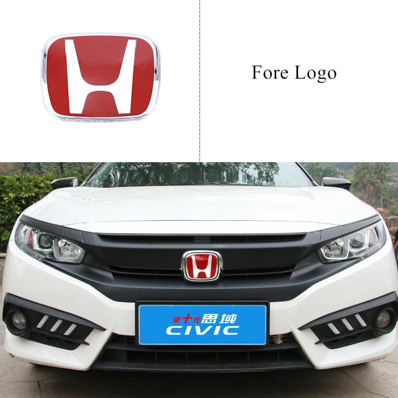 PLXI9 Car Front Hood Emblem Logo Rear Trunk Badge For Honda 2006-2025 Civic FIT HRV Vezel Avancier Accessories