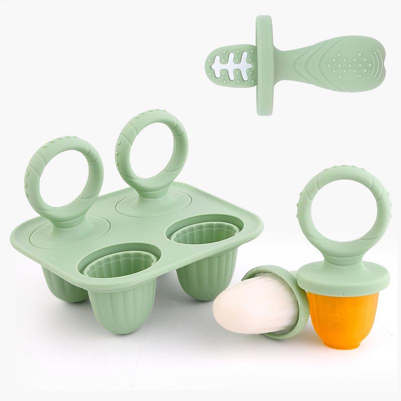 Popsicle Molds 4-Cavity Popsicle Molds Silicone Non-Sticky Pacifier Shaped Ice Pop Easy Release Popsicle Mold Cream Ice Maker