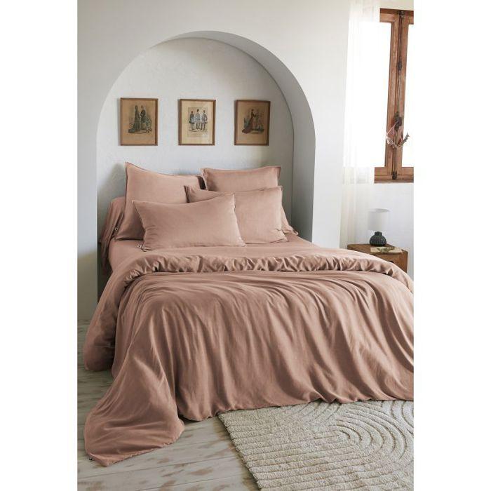 Taie de traversin "Lysandre" toutes dimensions "Lyocel" L'effet Papillon - 100x150 - Lysandre Blush