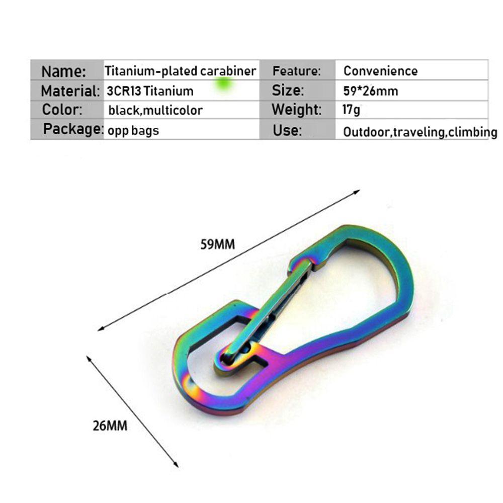 Keyring Hang Buckle Titanium Plating Camping Clip Climbing Carabiner Key Ring Hook Keychain Holder