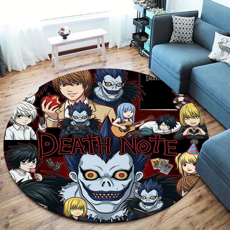 Death Note Round Area Rug Carpet Rug For Living Room Bedroom Sofa Playroom Decor Nonslip Floor Mat
