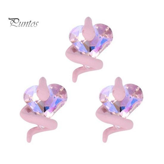 3 шт., украшения для ногтей «сделай сам», змея вокруг 3D сердца, подвески из искусственного кристалла, стразы для дизайна ногтей, чехол для телефона, аксессуары для декора, принадлежности для маникюра